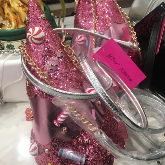 Betsey Johnson Kitsch Candy Tree Zipper Closure Crossbody Bag Pink New Sealed - Picture 11 of 15